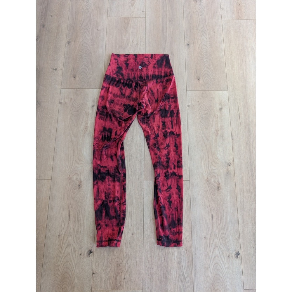 Lululemon Align Pant II 25" Game Day Red Black Multi Size 4 W5CWES
